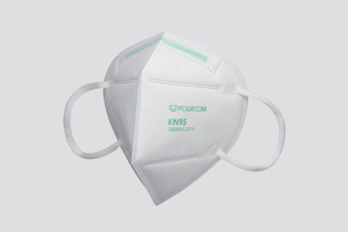 White Powecom KN95 Respirator Face Mask - Ear Loop